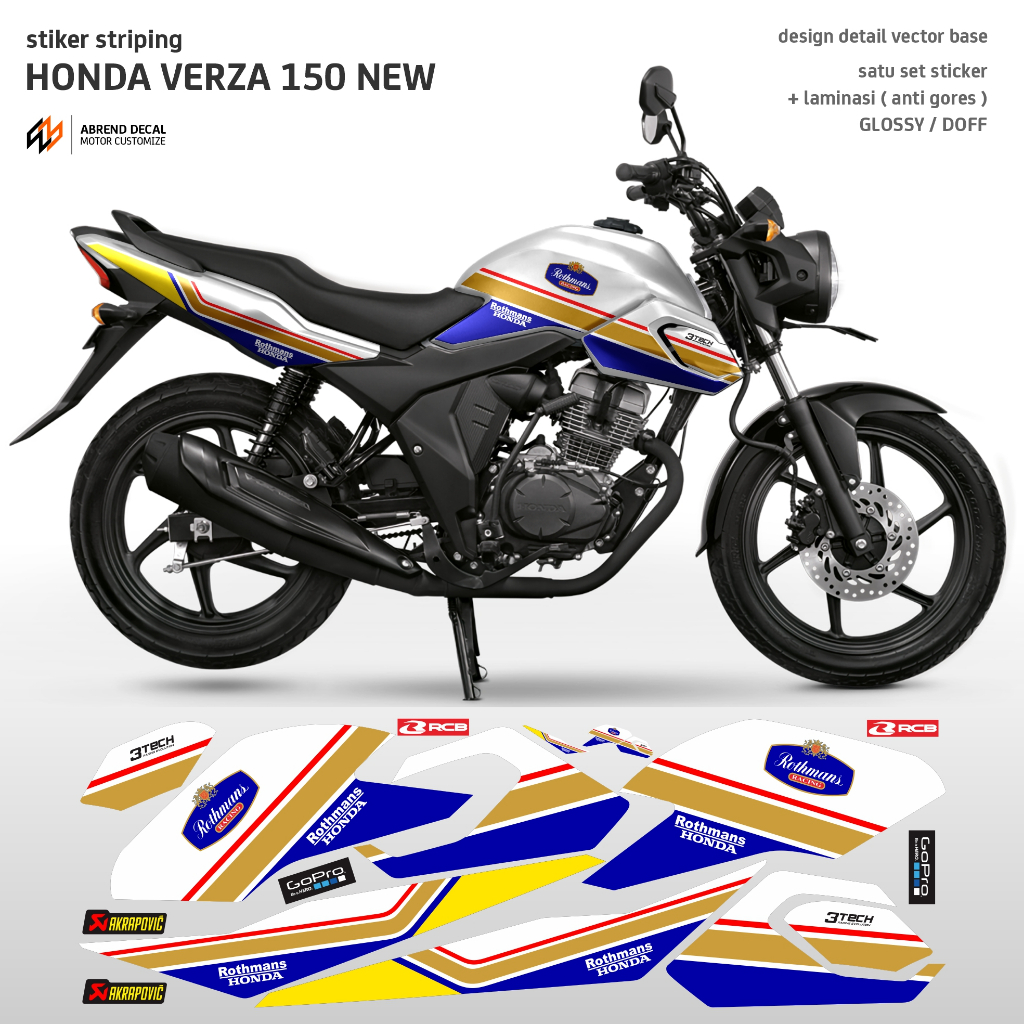 Striping Anti Gores Verza New Rothmans Racing / stiker CB Verza 150 2022 / Stock decal