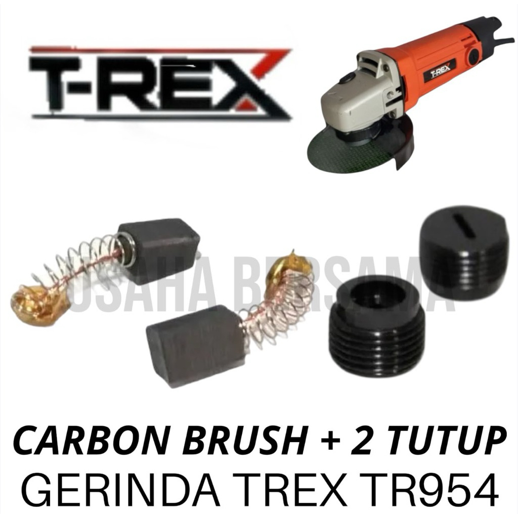 CARBON BRUSH + 2 TUTUP GERINDA TREX TR954 GERINDA 954 TR954 TR 954 ARANG DAN TUTUP 2