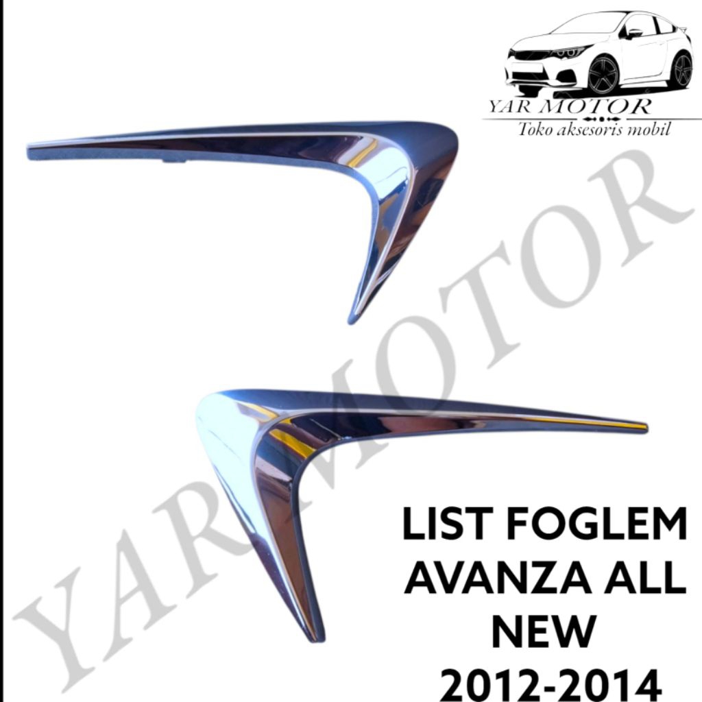 LIST CHROME COVER FOGLAMP ALL NEW AVANZA 2012-2014 ORIGINAL SATUAN