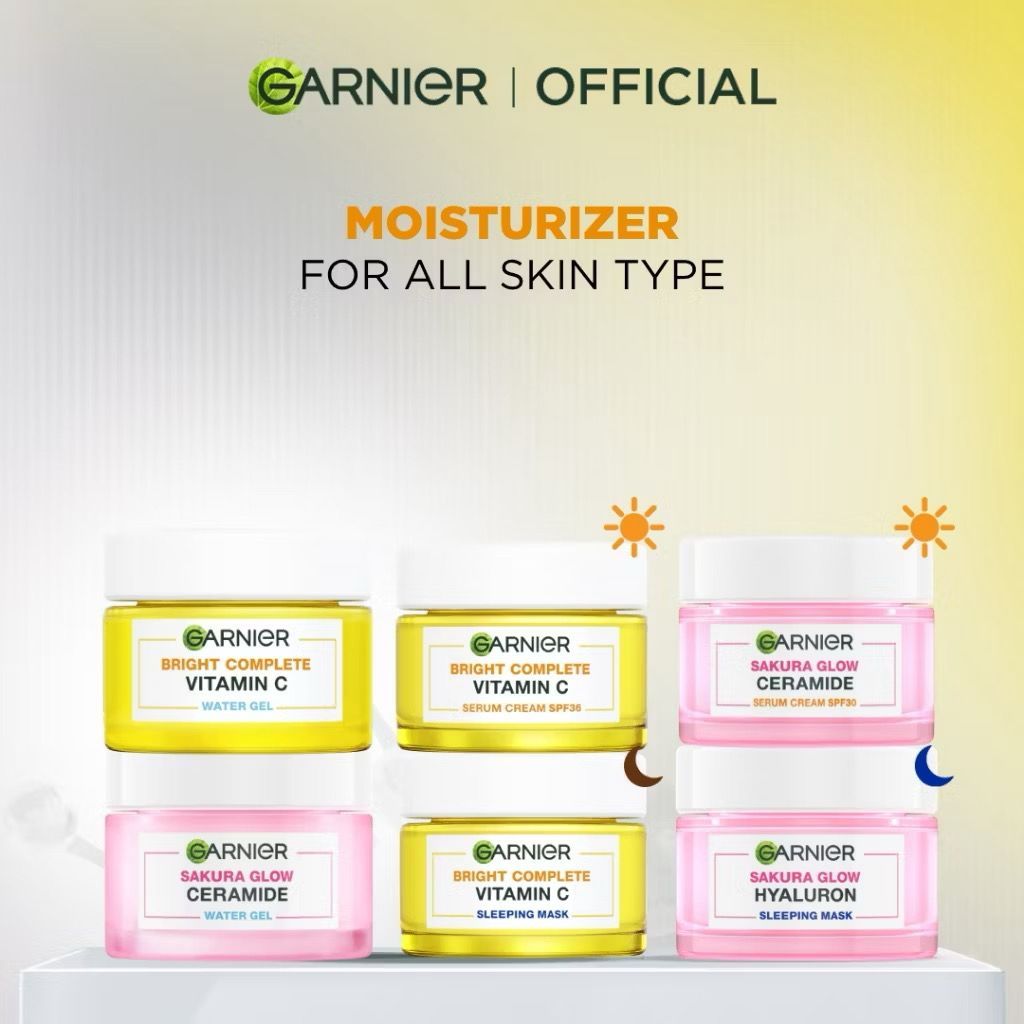 (1 PAKET ISI 2) CREAM SIANG MALAM GARNIER BRIGHT COMPLETE 50ml
