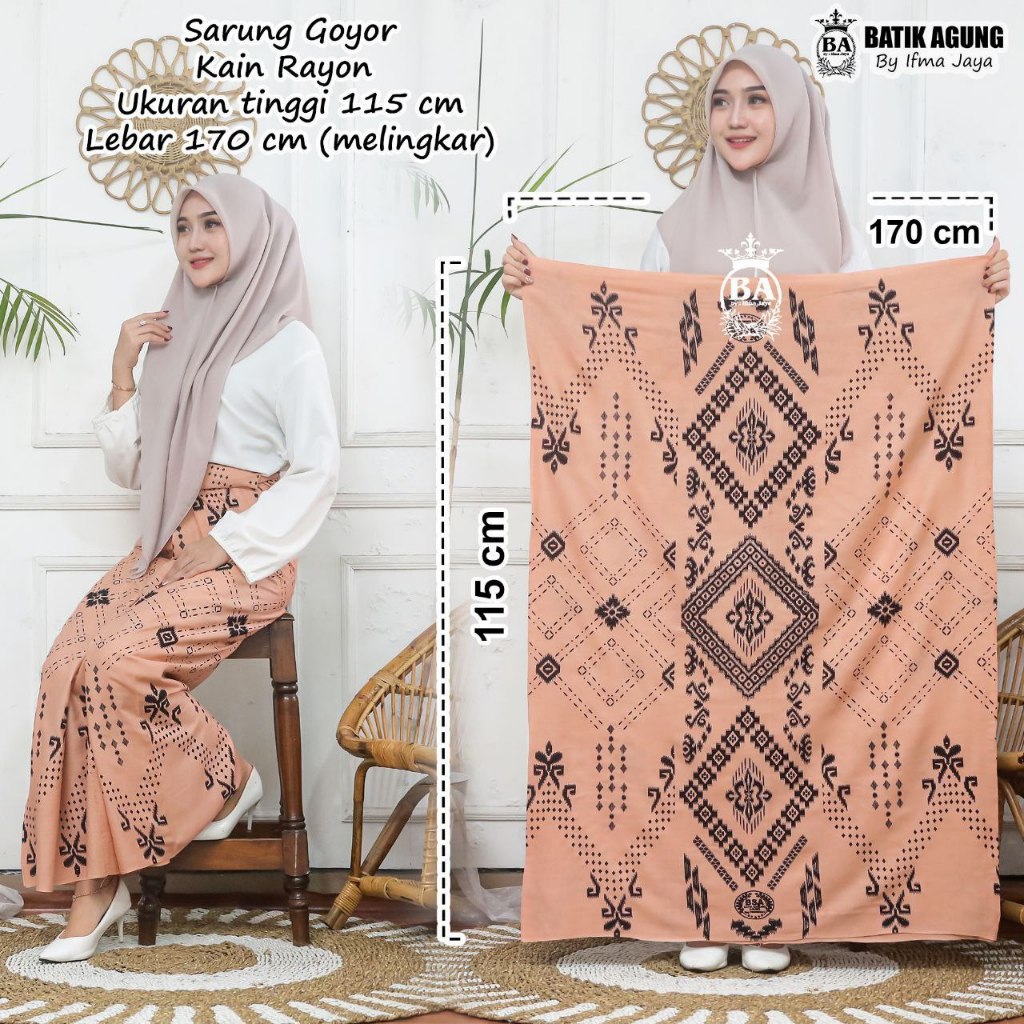 Sarung Batik Wanita Adem Murah Rayon Bali Sarung Gloyor Santriwati Perempuan Warna Soft