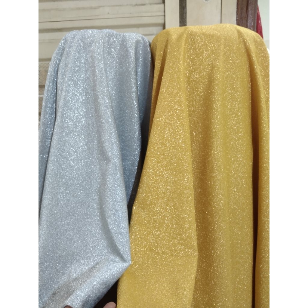 bahan/kain gliter antik Blink blink metalic gold silver