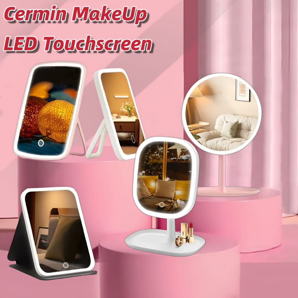 Dekstop LED Mirror Makeup Mirror Light Led Cermin Rias Makeup LED•Bossku•