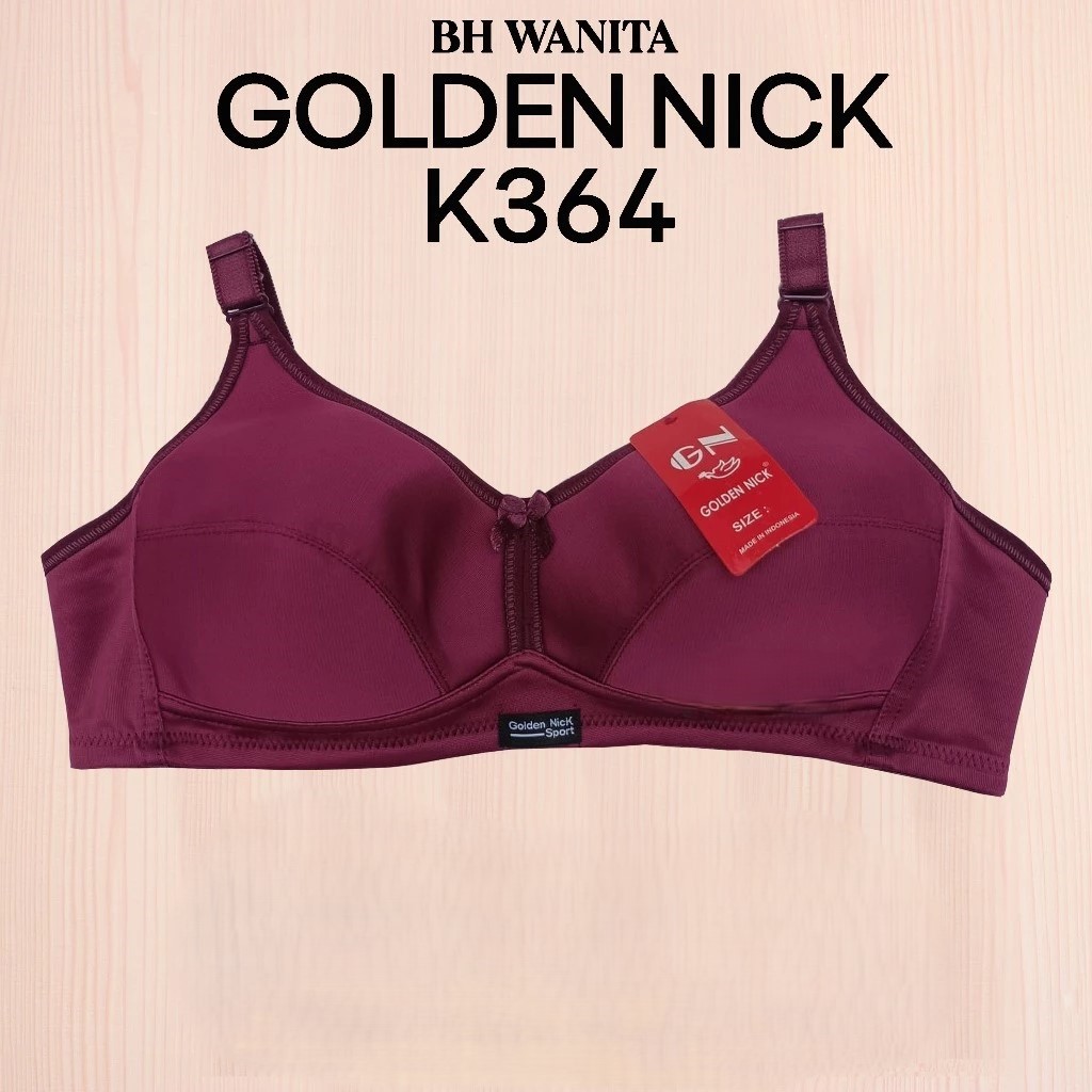 Golden Nick Sport Bra SK 365 BH Busa Tipis cup A- B, tanpa kawat 34-42 Dengan Warna ( Maron ) | BH G