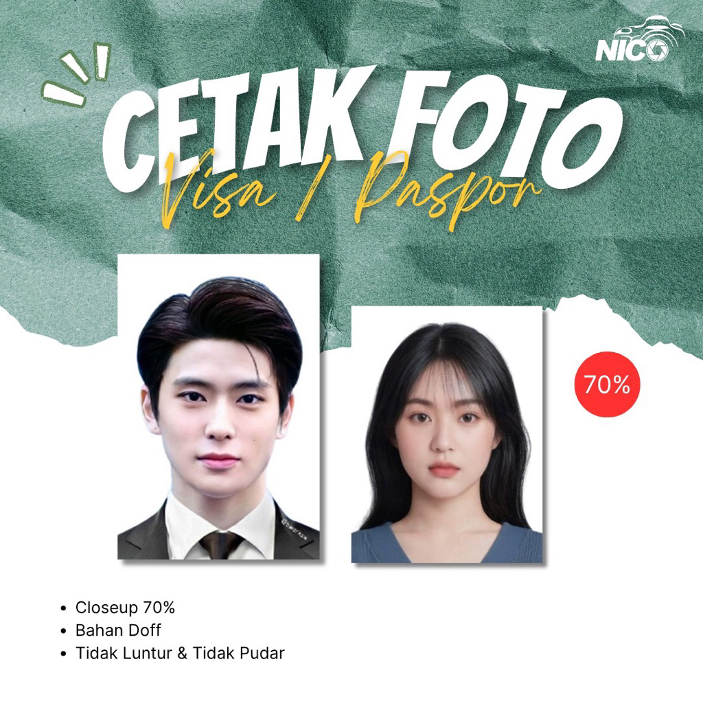 CETAK FOTO PASPOR / VISA KERTAS DOFF