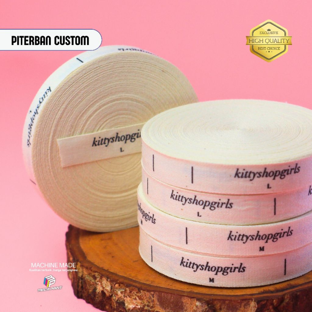 1.5 cm piterban import/label katun/label baju hijab/gam