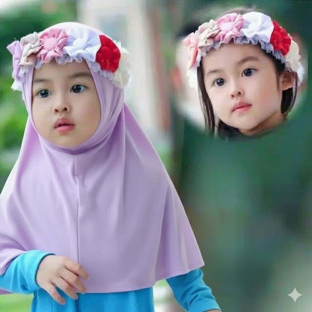 jilban syiria vanda/kerudung anak lucu murah/kerudung anak perempuan untuk usia 1-3 tahun