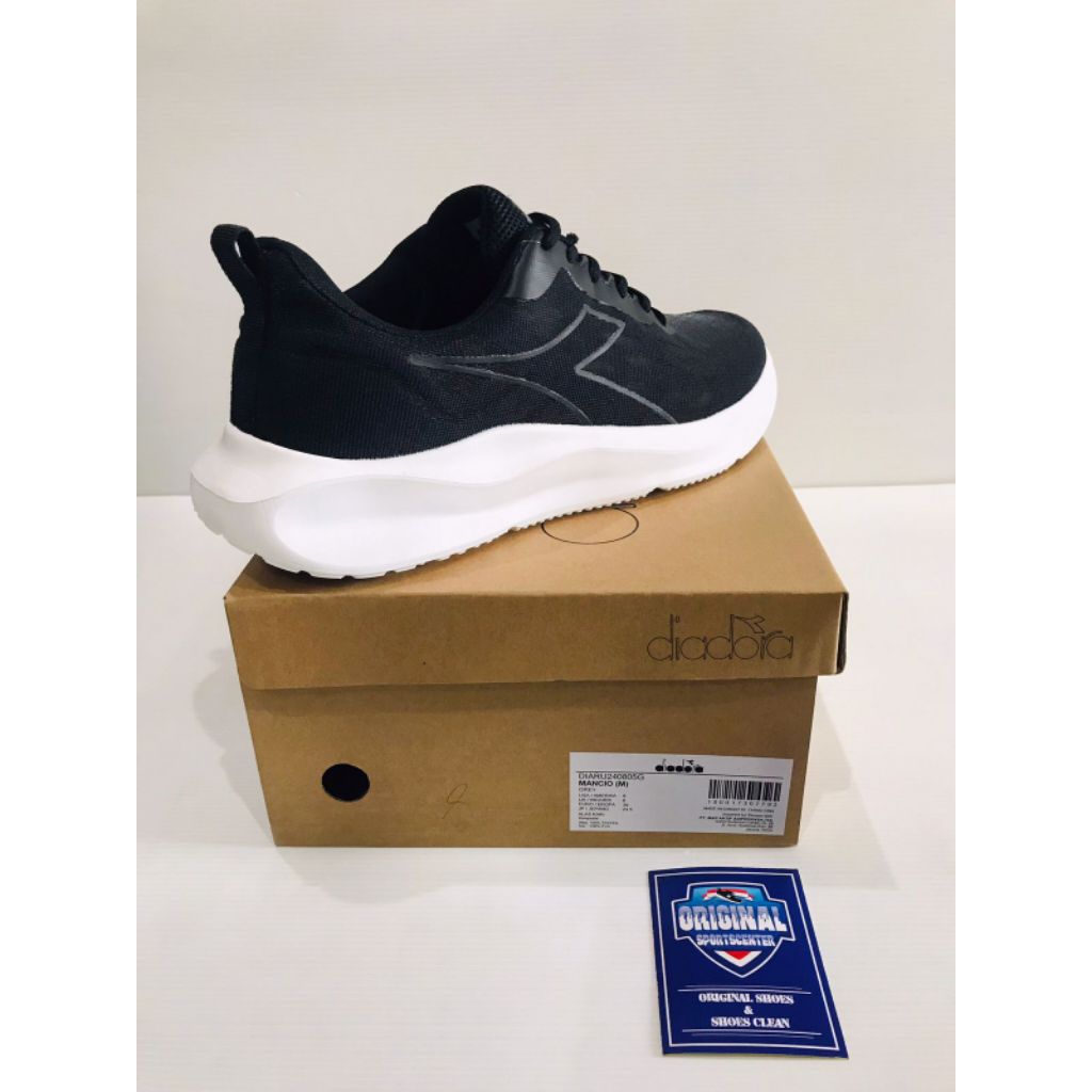 BIG SALE DIADORA MANCIO BLACK/HITAM [DIAX654885380] ORIGINAL SEPATU PRIA/RUNNING/LARI/SNEAKERS
