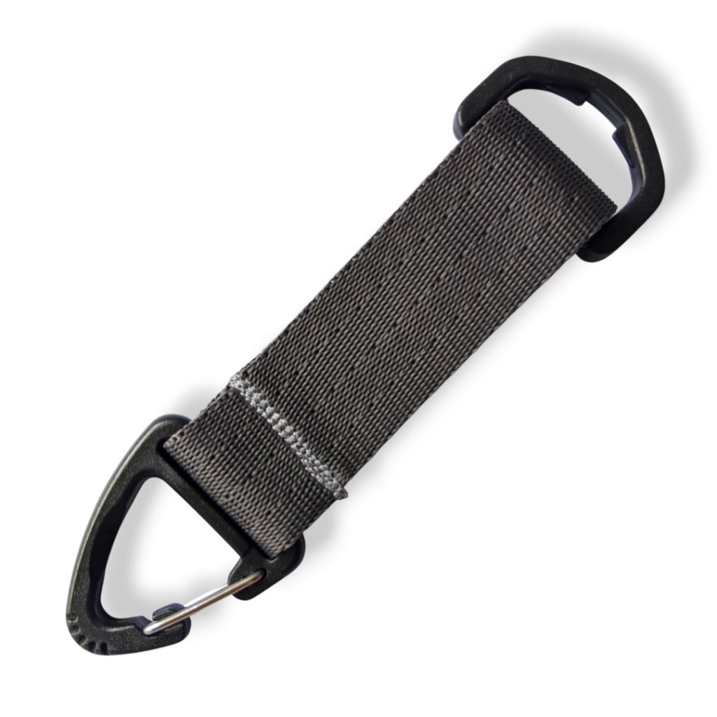 Keychain Pengait Segitiga Plastik Aksesoris Tali Tas Handle Pouch Webbing Abu Tua