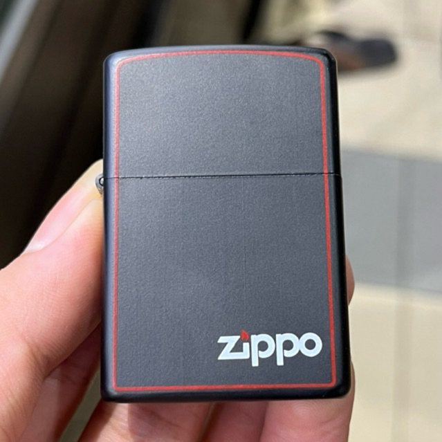 korek api zippo usa black matte list merah ori best quality nyaring