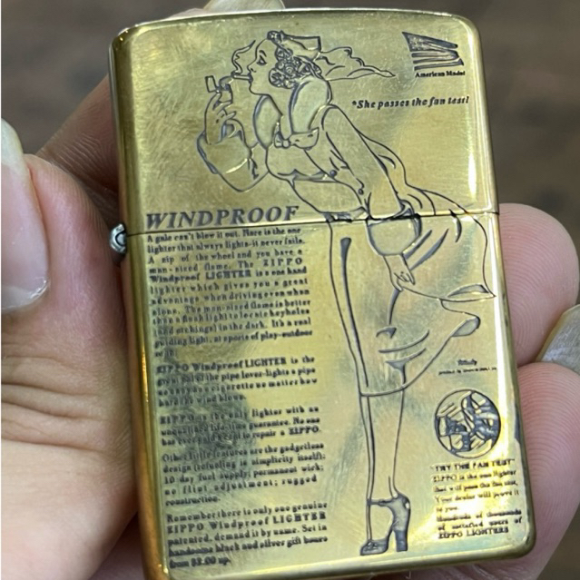 korek api zippo usa gold 2 side windproof best quality ori