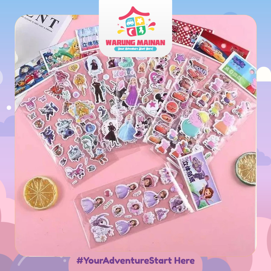 [WARUNGMAINAN] [WM454] Stiker Timbul Random/ Stiker Mainan Anak Timbul / Stiker Anak 3D/ Stiker Kara