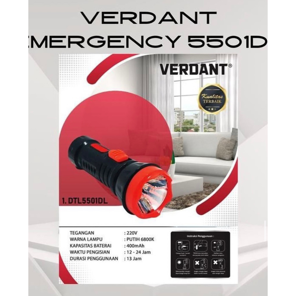 Lampu senter emergency verdant