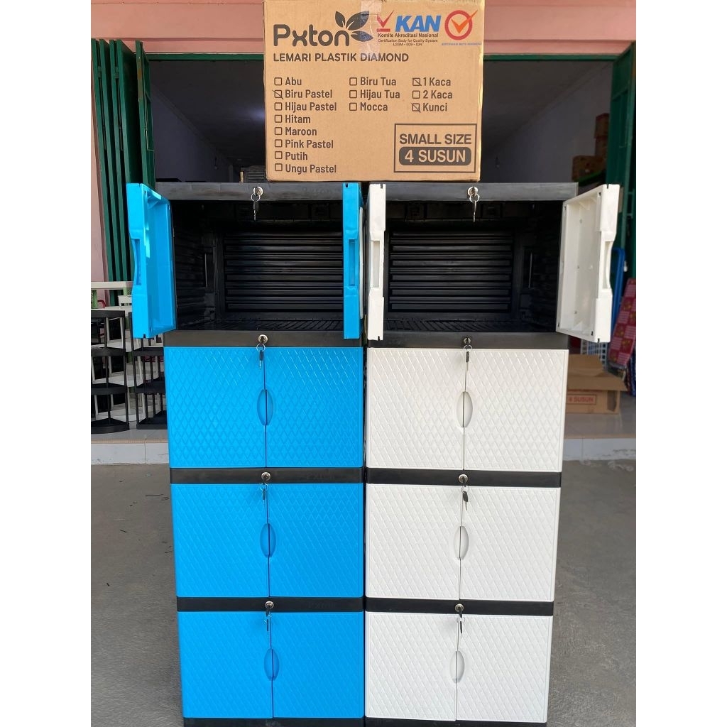 Lemari Pxton Diamond 4 Susun + Kunci Bahan Plastik Tebal / Lemari Pakaian 4 Tingkat Pxton Diamond