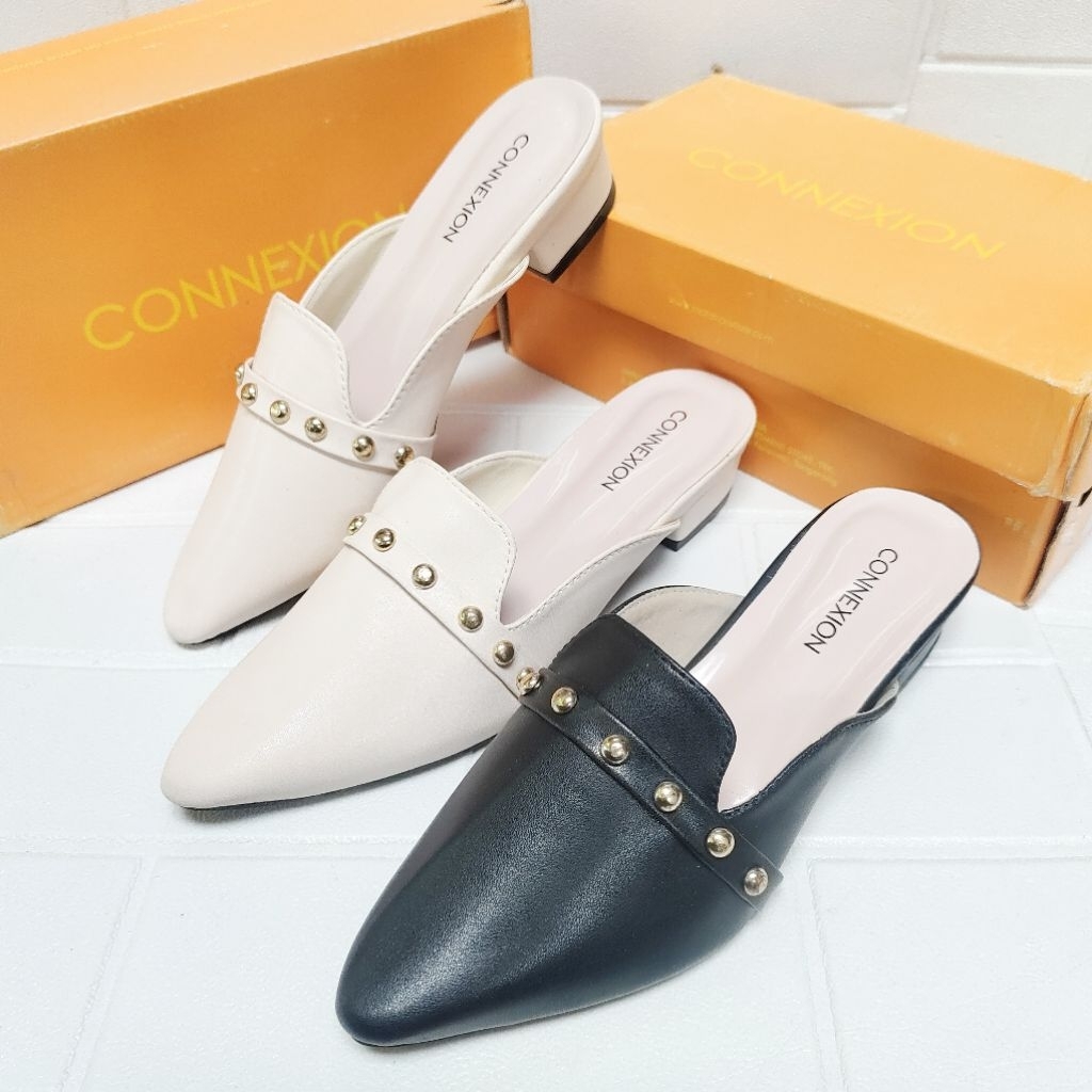 Sandal Pesta Wisuda Kondangan A motif titik titik conn hak 3cm size 37-41 sandal wanita brand mataha