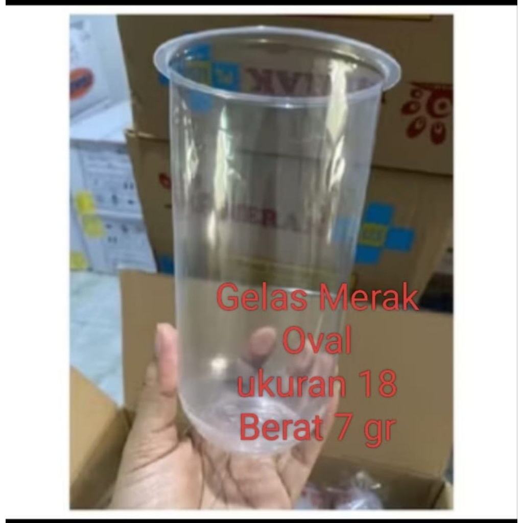 GELAS PLASTIK CUP MERAK OVAL 14 OZ & 16 OZ 18 OZ & 22 OZ
