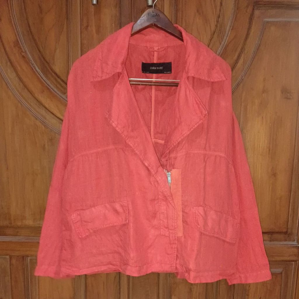 PRELOVED ZARA BASIC Blazer Jaket Daily Wanita Merah Bigsize LD 120