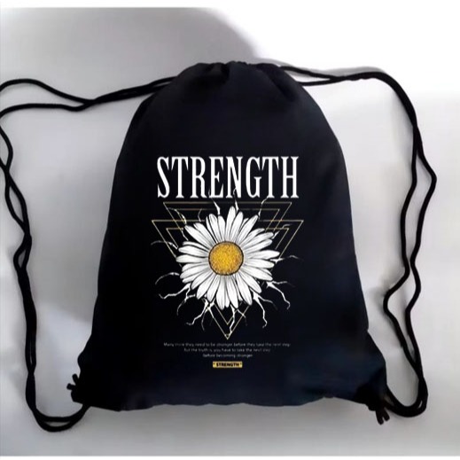 Tas Serut Pria Wanita Unisex Model Polos Hitam Original Tas Futsal Anti Air Tas olahraga