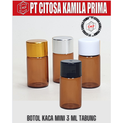 Botol Kaca Serum Mini 3 ml Tabung / Botol Kaca /  Botol Kaca Mini / Botol Parfum 3 ml  / Botol Kaca 