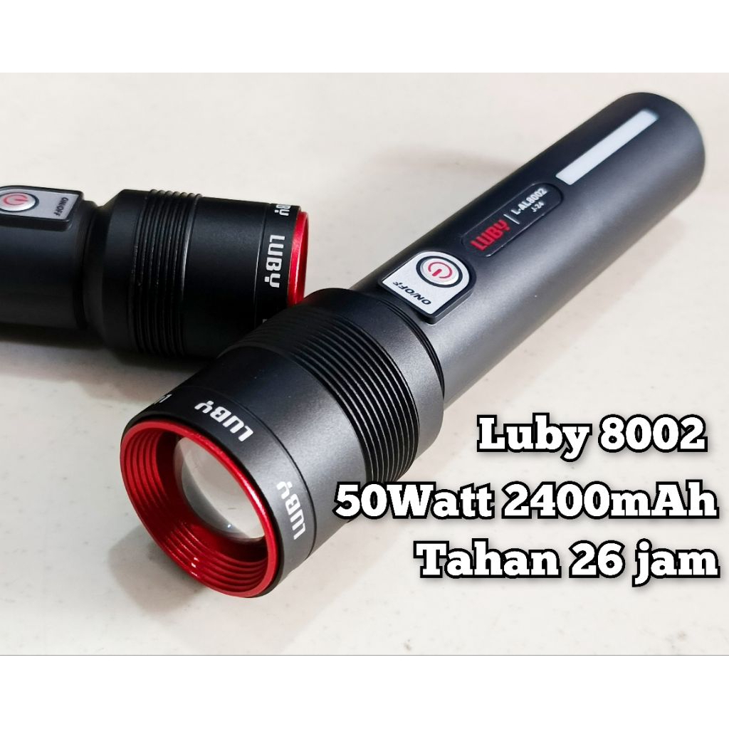 Senter  Baterai Genggam Luby 8002 LED & COB Darurat 50W Putih