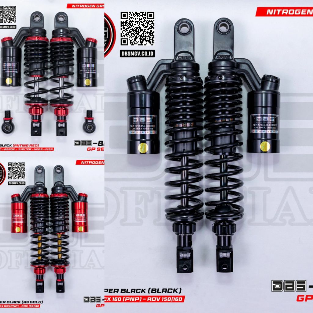 DBS Shock DBS 8894 + pangkon 280mm/Shock Belakang Dbs 320 non pangkon/Sok belakang dbs 340mm + pangk