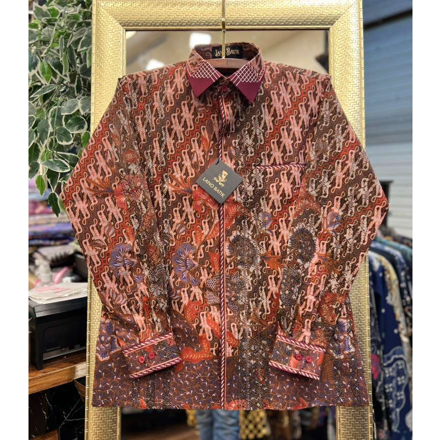 Lano Batik Tenun - Kemeja Batik Semi Jas - Kemeja Batik Smock Semi Jas - Parang - Batik Dobby - Baju