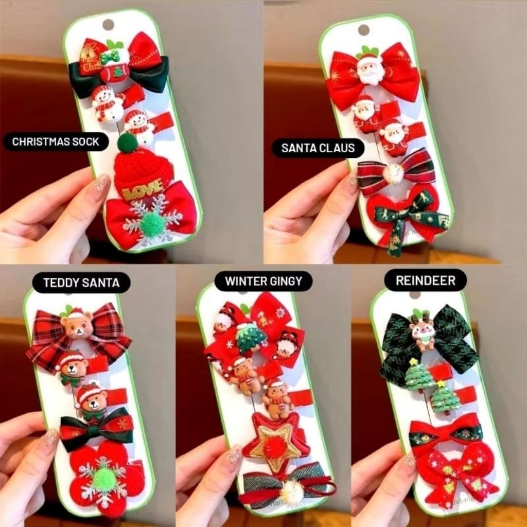 wenacc Jepit rambut anak Bbk 5in1 MTF natal/ikat rambut anak/jepit rambut anak