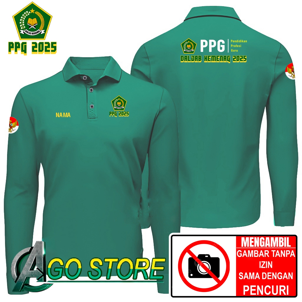 Kaos Kerah Model Baju Kerah PPG DALJAB KEMENAG 2025 Kaos Wangky Unisex SABLON DTF AGOSTORE