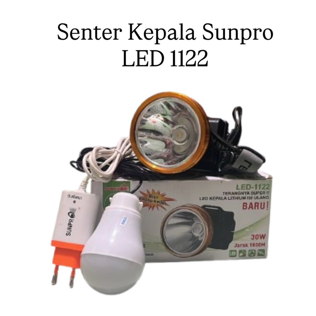 Jual Senter Kepala Sunpro LED 1122/Senter Kepala Murah