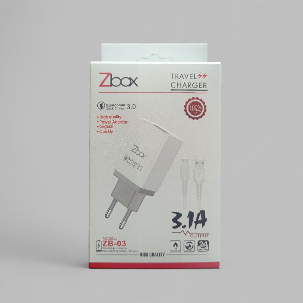 Zbox ZB-03 Charger 3A micro/type-C USB Fast Charging Qualcomm Travel Charger