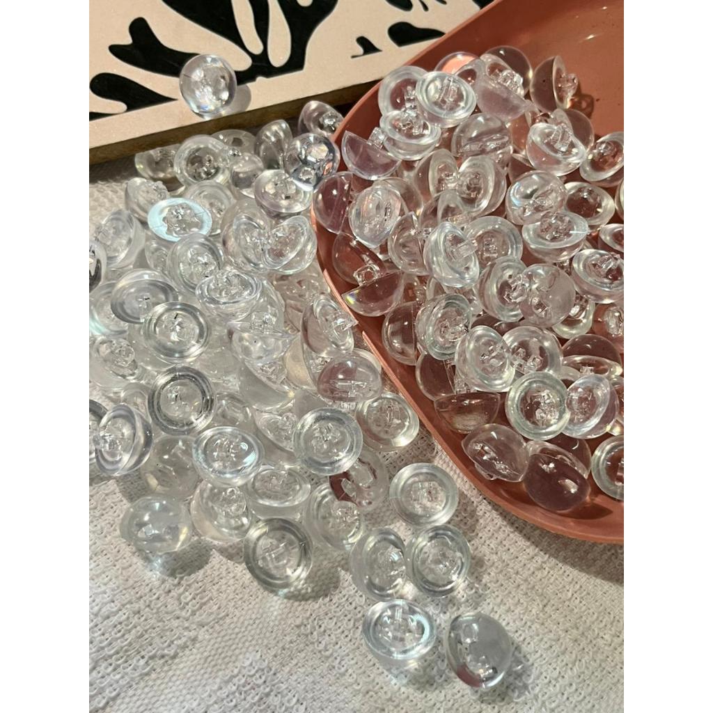 Kancing Jamur Bulat Kristal Bening Kancing Jamur Kristal 24L (15mm) per gross