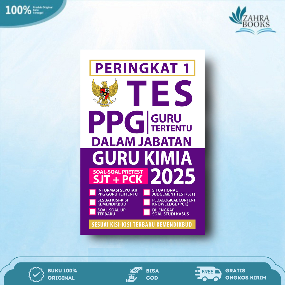 Buku Peringkat 1 TES PPG Guru Tertentu Guru Kimia 2025 - Media Eduka