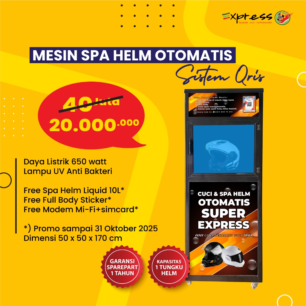 Mesin Spa Cuci & Sterilisasi Helm Express Otomatis - Invoice