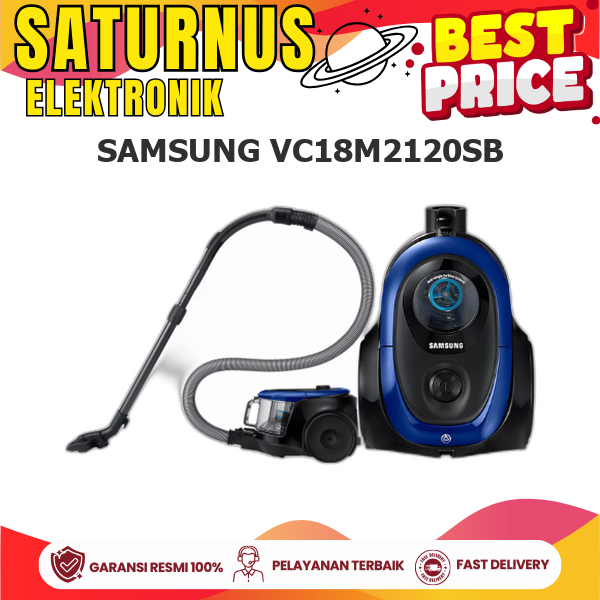 SAMSUNG VC18M2120SB Vacuum Cleaner 380 W Canister Anti-Tangle Turbin Vitality Blue