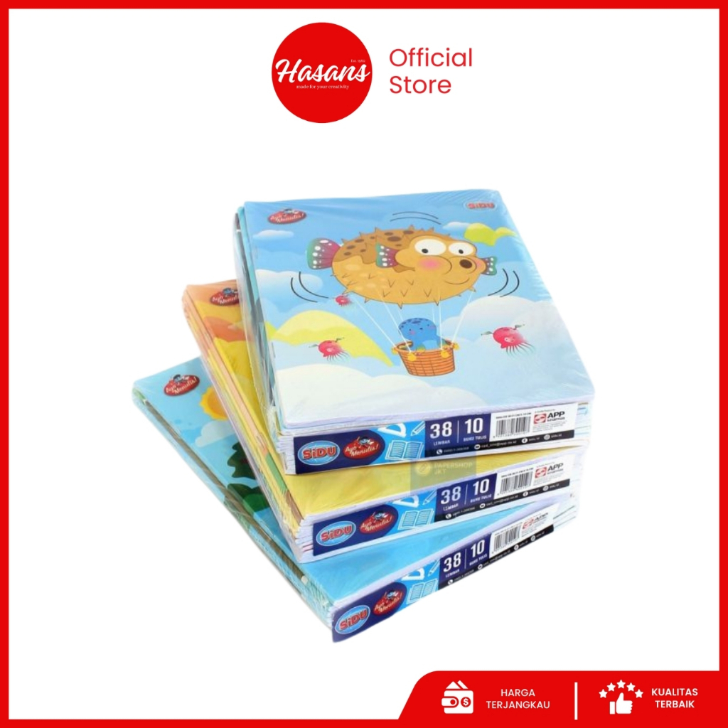Kiky Buku Tulis Halus 38 Lembar / Buku Tulis Sekolah / Buku Anak Sekolah / Kiky Bk. Tulis Halus 38