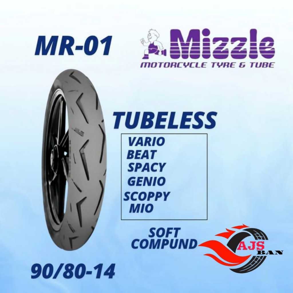 Ban Mizzle MR01 Satuan Soft Compond 90/80 Ring 14 Tubles Vario Beat Scoopy