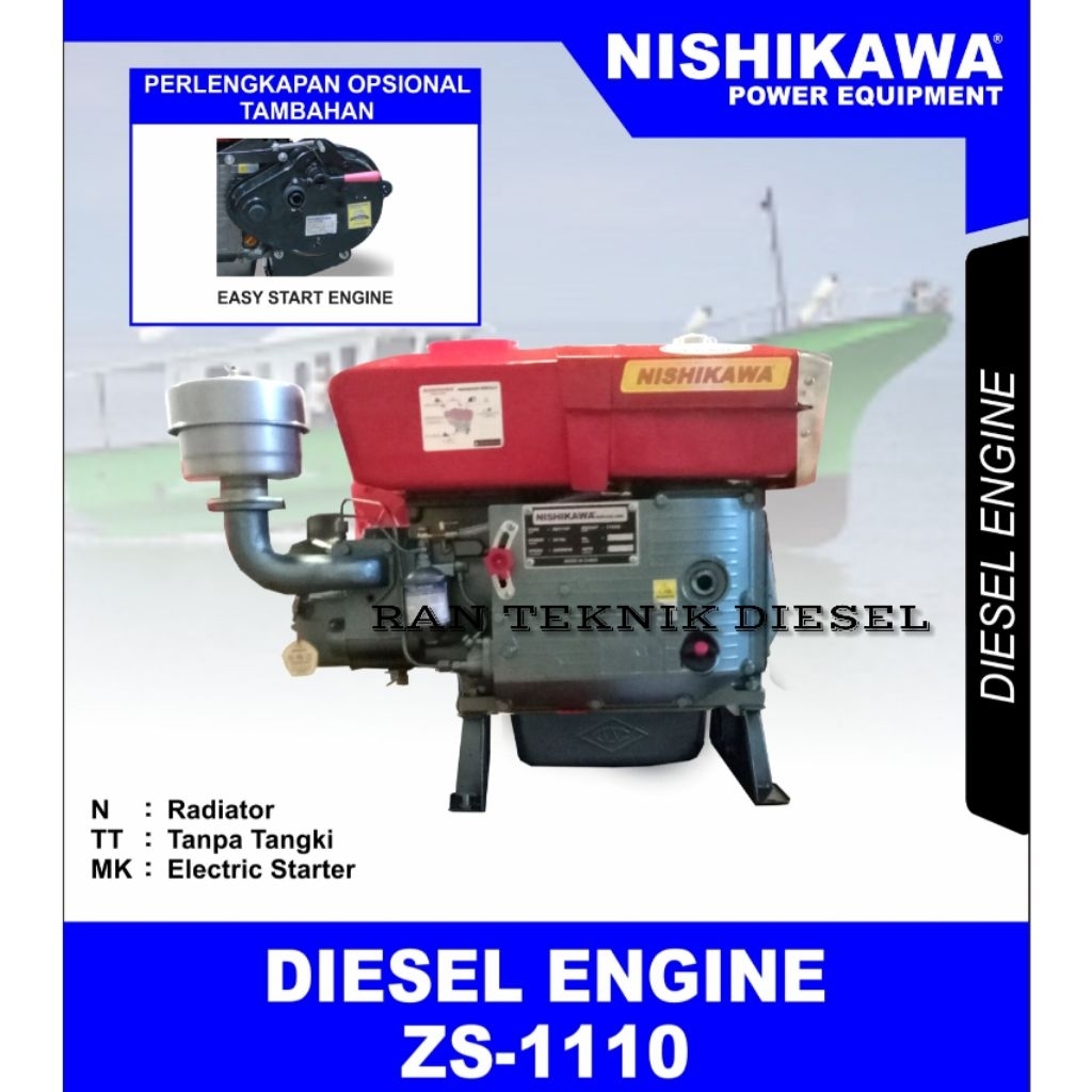 Mesin Penggerak Diesel Engine NISHIKAWA ZS 1110 / 24 HP Radiator