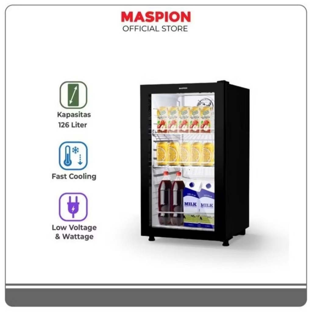 SHOWCASE MASPION MSC-120 LEMARI PENDINGIN MASPION 126LITER