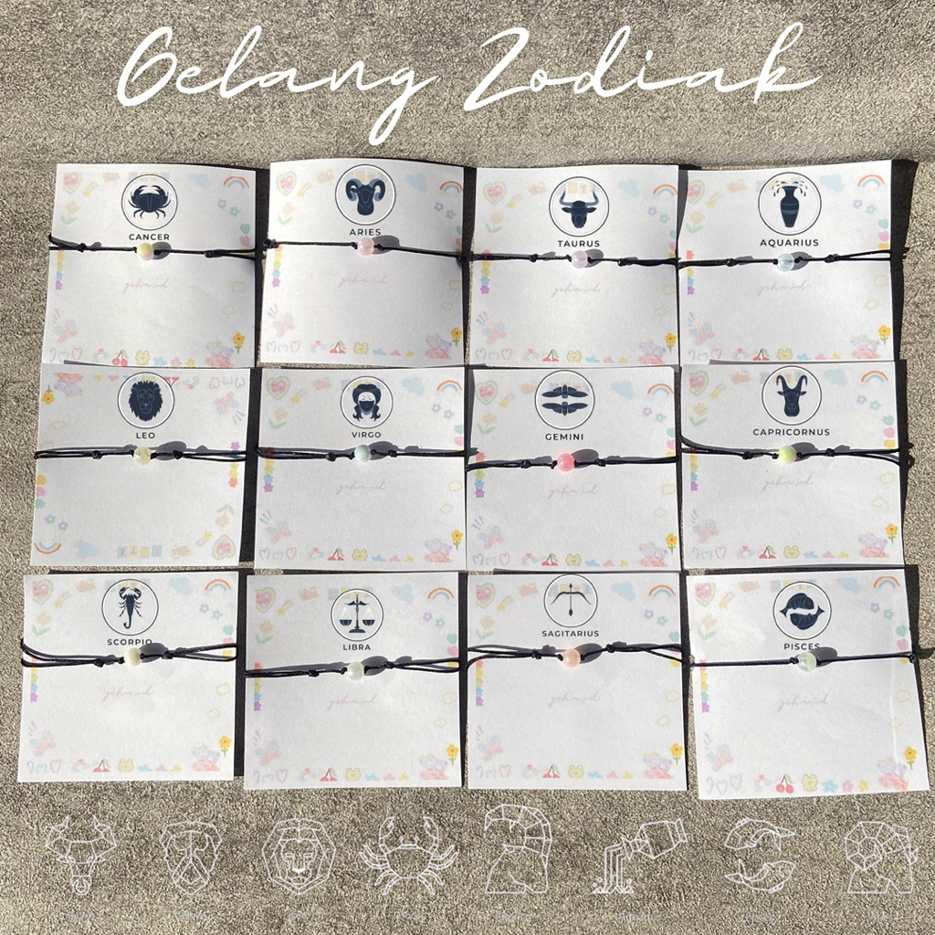 Gelang Zodiak — Gelang Custom Adjustable | Hadiah Personal & Couple | Gelang zodiak terbaru | Gelang