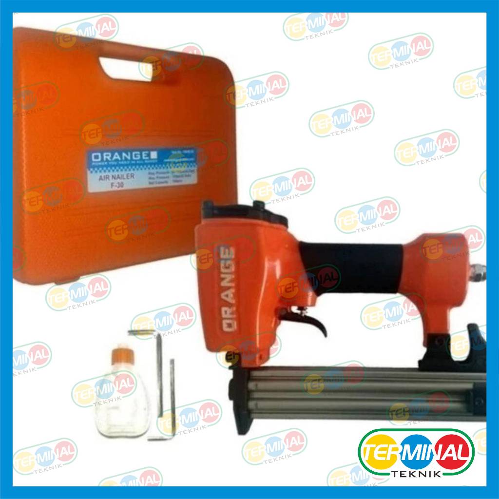 Mesin Staples Angin Tembak Paku Air Nailer Lurus F30 Orange