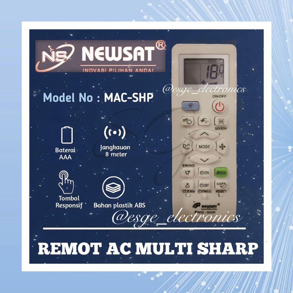 ORIGINAL REMOTE AC SHARP NEWSAT MAC-SHP RIMOT AC SHARP REMOT AC SHARP RIMOTE AC SHARP REMOT SHARP