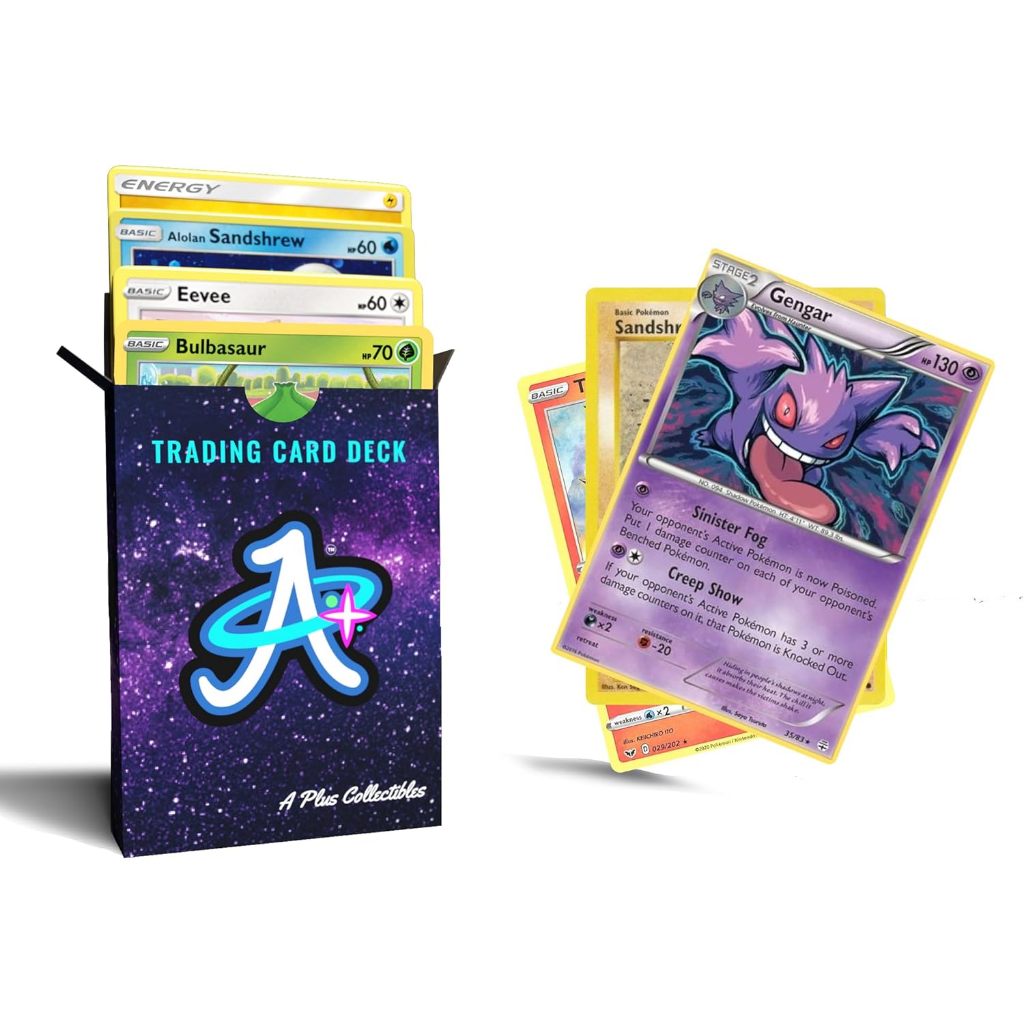 POKEMON CARDS 60 ASSORTED TRADING CARDS, RANDOMLY ASSORTED POKEMON CARDS & A PLUS COLLECTIBLES