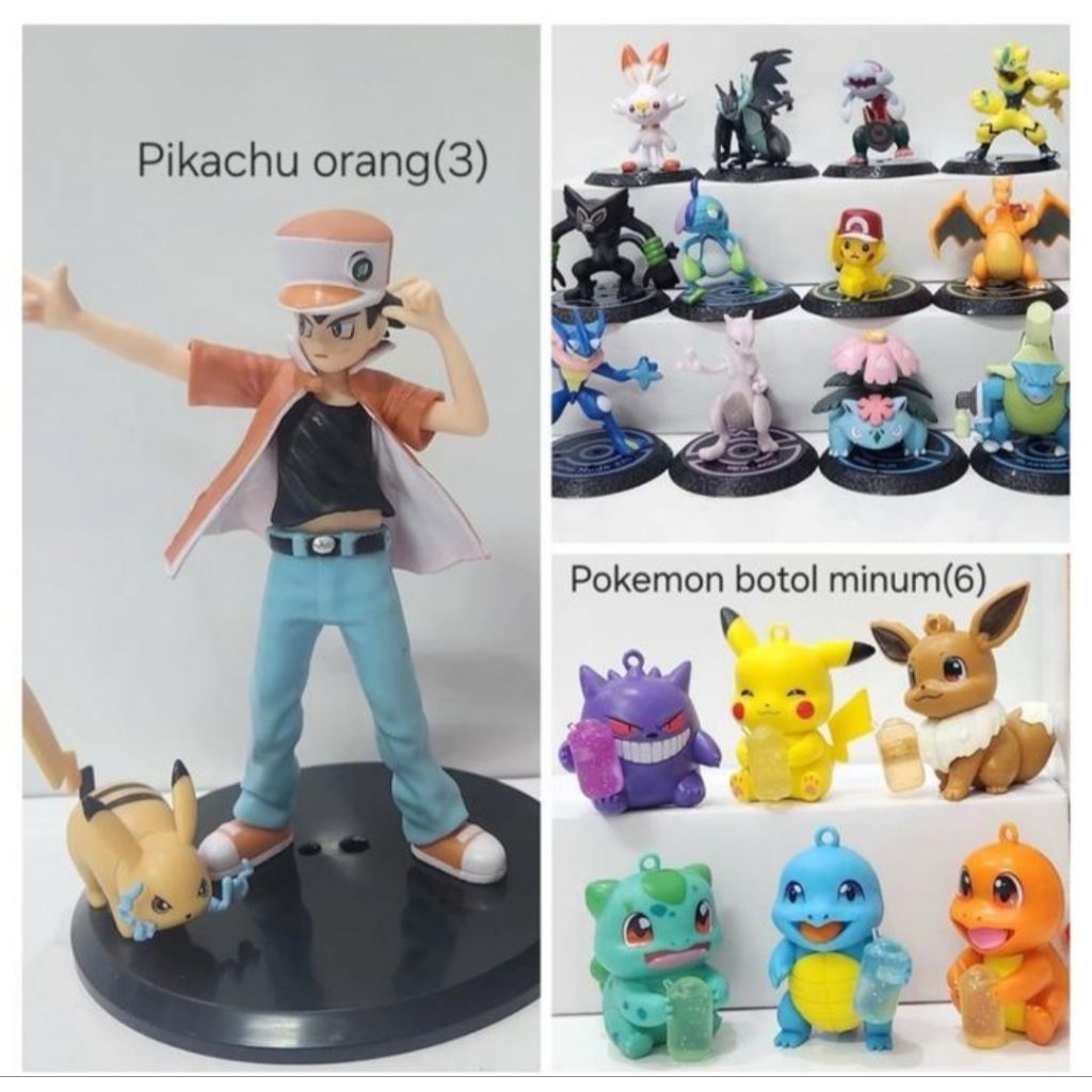 Pokemon set action figure topper cake pajangan topper cake koleksi