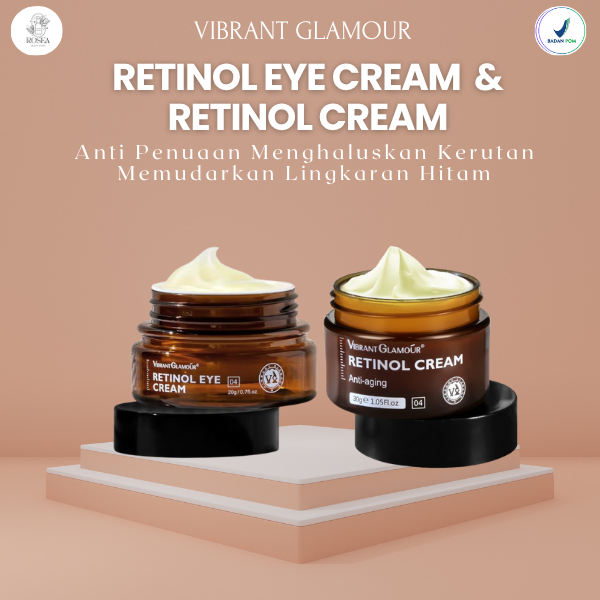 VIBRANT GLAMOUR Retinol Eye Cream+Retinol Ganda Cream Mengencangkan Mencerahkan Mengurangi Garis Hal