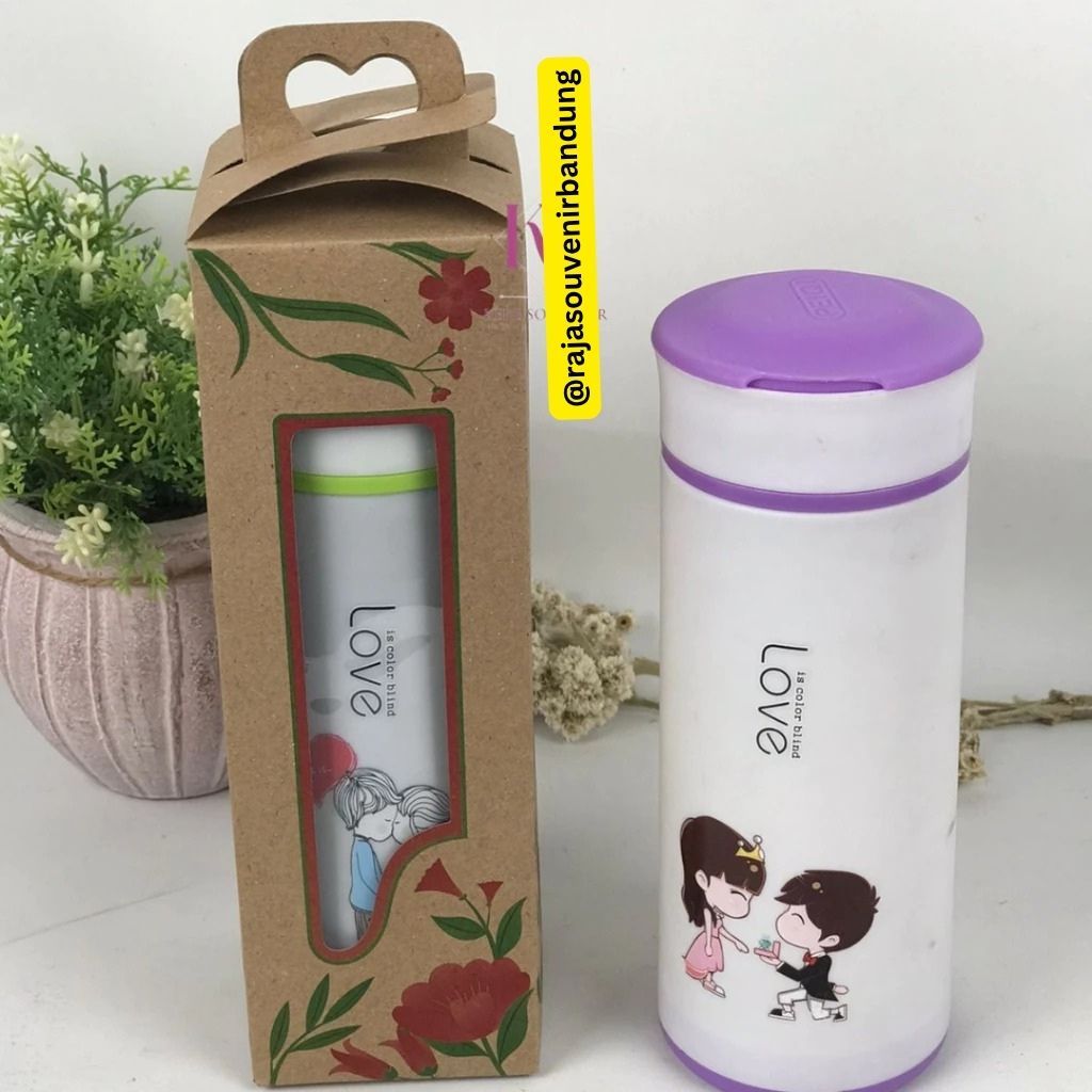 Paket Souvenir Botol Pure Love + Packing Dus Jinjing Coklat Termurah