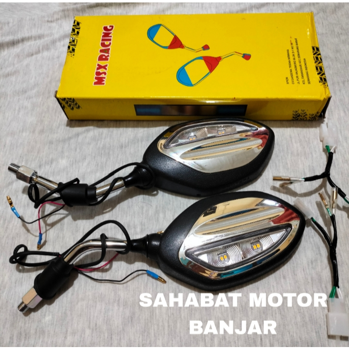 Spion nyala spion Lampu Sen Running Sein Chrome Model Beat Bisa H Y Universal Spion + Lampu Sen MSX 