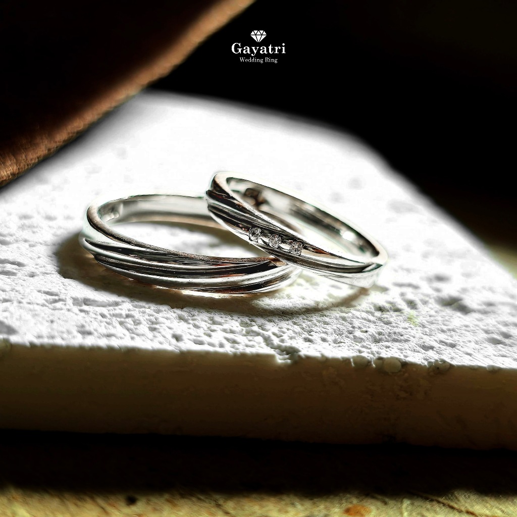 Cincin nikah & Cincin lamaran couple Silver 925 -  Emas -  Palladium | by Gayatri wedding ring