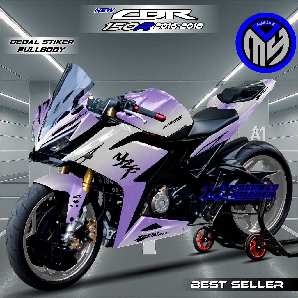 Decal CBR 150R 2016 Full Body Stiker Variasi Cbr150r Facelift 2017 2018 Fullbody Gradasi Putih