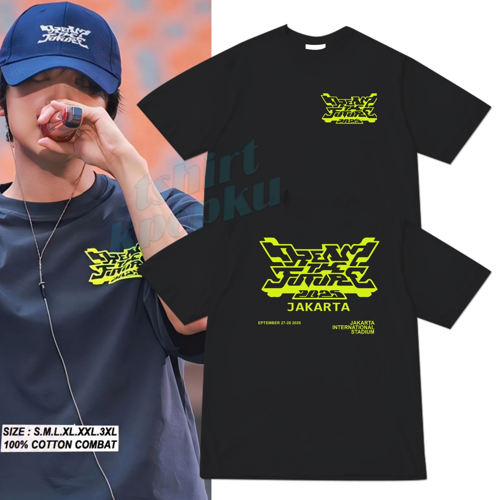 kaos idol kpop korean NCT DREAM SHOW 4 in jakarta versi SABLON NEON free stiker dan polaroid-pin