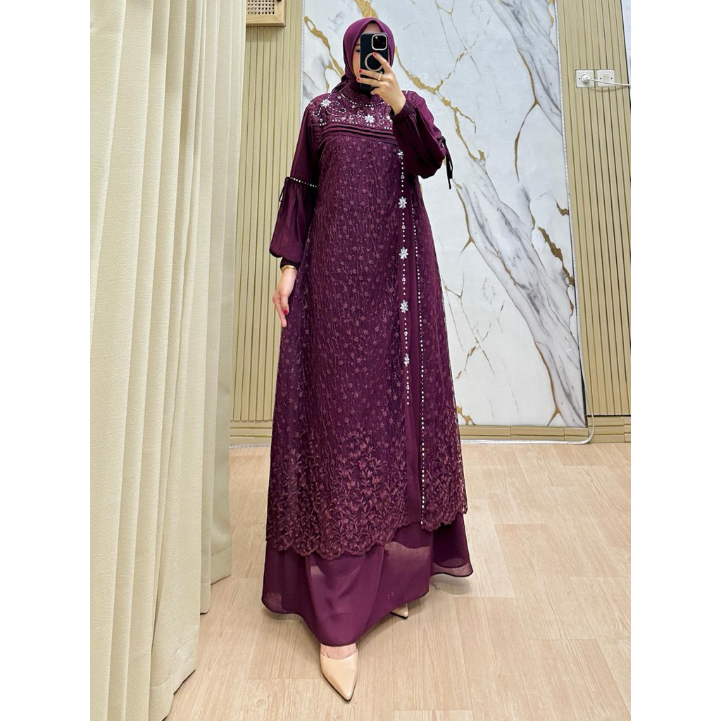 DRESS AL HIKMAH / GAMIS TILE MUTIARA PAYET / GAMIS LEBARAN 2026